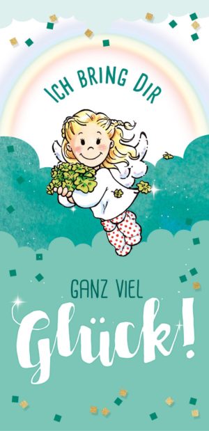 Grußschokolade Ganz viel Glück mit Schutzengel