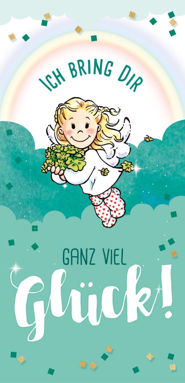 Grußschokolade Ganz viel Glück mit Schutzengel