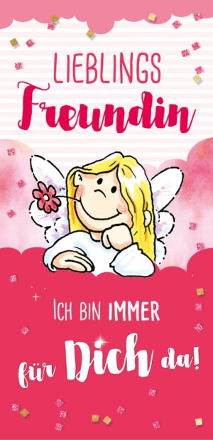Grußschokolade Lieblingsfreundin mit Schutzengel und Spruch