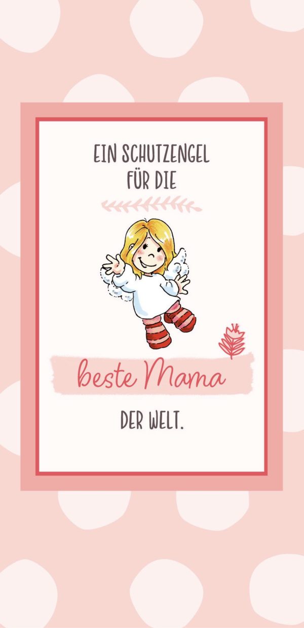 Grußschokolade Beste Mama der Welt mit Schutzengel