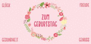 Schokoladengrüße Zum Geburtstag mit Blumenkranz