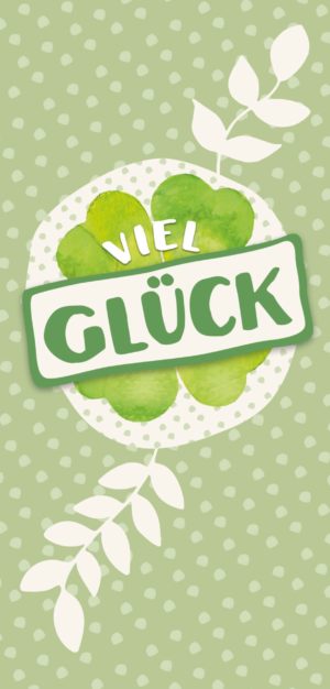 Grußschokolade Viel Glück mit Kleeblatt