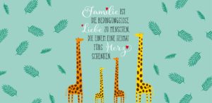 Schokoladengrüße Giraffen Familie mit Spruch