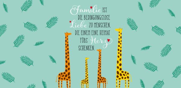 Schokoladengrüße Giraffen Familie mit Spruch