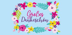 Schokoladengrüße Großes Dankeschön mit Blumenrahmen