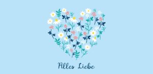Schokoladengrüße Alles Liebe mit Blumenmuster