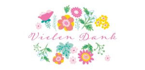 Schokoladengrüße Vielen Dank mit Blumenmuster