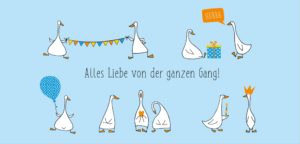 Grußschokolade Gänsegang Geburtstagsgrüße