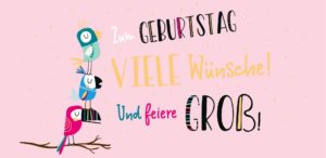 Grußschokolade Geburtstag mit Geburtstagsvögel