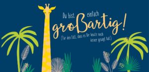 Grußschokolade mit Spruch und Giraffe
