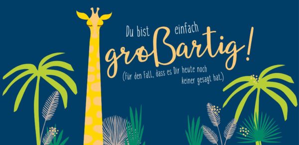 Grußschokolade mit Spruch und Giraffe
