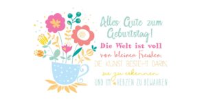 Grußschokolade mit Geburtstagsstrauss und Spruch