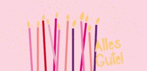 Grußschokolade Alles Gute mit Kerzen