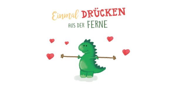 Schokoladengrüße Einmal Drücken aus der Ferne mit Dino