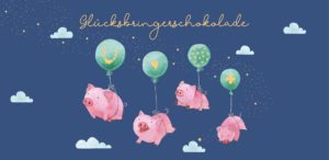 Schokoladengrüße Glücksbringerschokolade mit Schweinchen