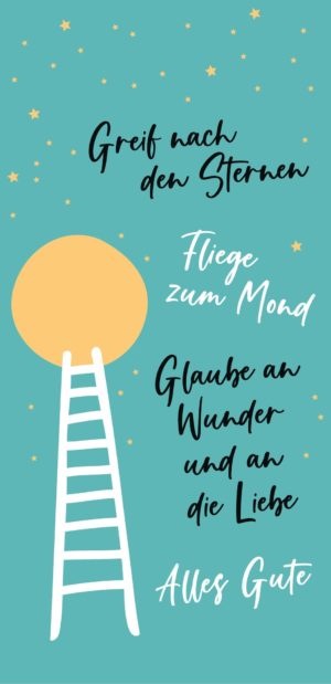 Grußschokolade mit Spruch und Treppe zum Mond
