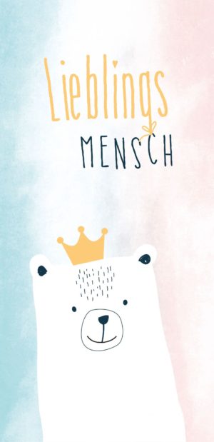 Grußschokolade Lieblingsmensch mit Bär