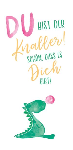 Grußschokolade Dino mit Spruch