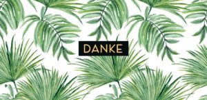 Schokoladengrüße Danke mit Palmenblätter