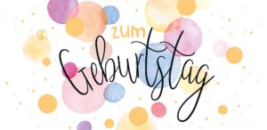 Schokoladengrüße zum Geburtstag mit farbigen Punkten