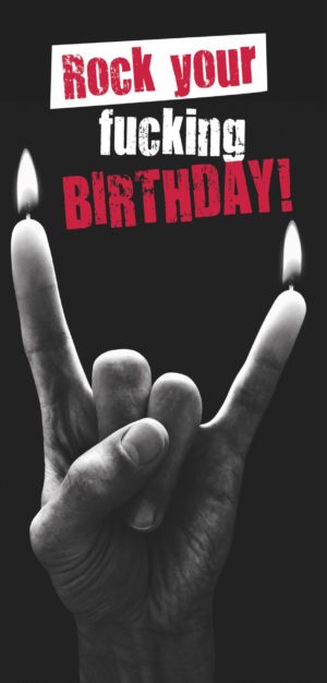 Grußschokolade Rock your Birthday mit Finger
