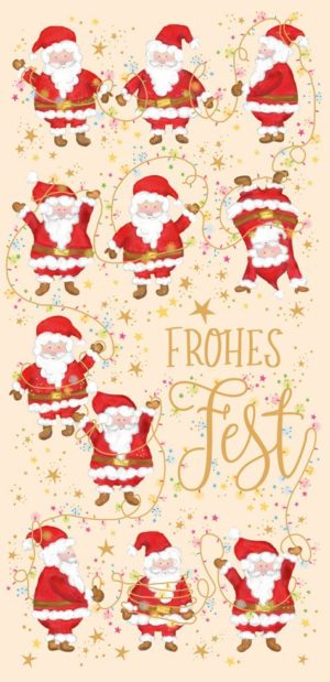Grußschokolade Frohes Fest mit Weihnachtsmännern