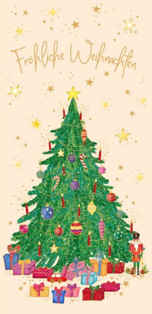 Grußschokolade Fröhliche Weihnachten mit Tannenbaum