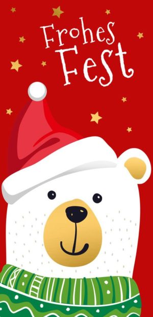 Grußschokolade Frohes Fest mit Bär