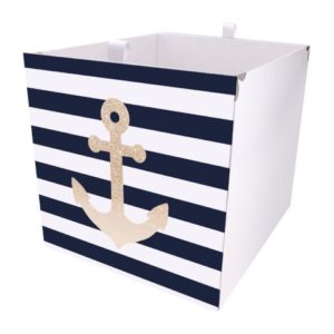 Kallax Box mit goldenem Anker und blauen Streifen