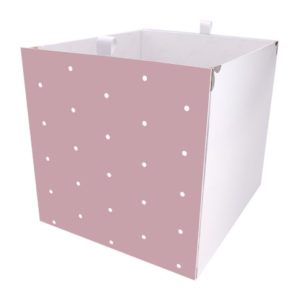 Kallax Box mit weißen Punkten Motiv rosa