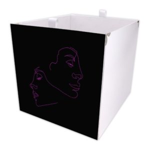 Kallax Box Line Art Face Schwarz/Pink